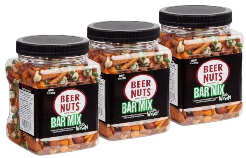 BEER NUTS Bar Mix w/Wasabi and Original Redskin Peanuts (12oz Jar, 3pk) image 2