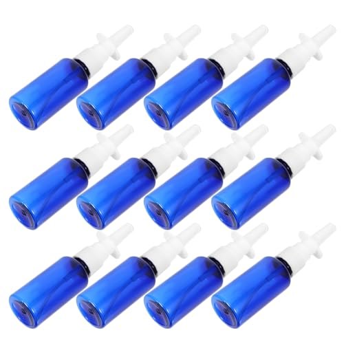 Hohopeti 24 Piezas Botellas Pulverizadoras Vacías para Nariz 30Ml 24 Piezas Color Azul Transparente Recargables Bomba Atomizadora para Viaje Limpieza Nasal y Cuidado Personal