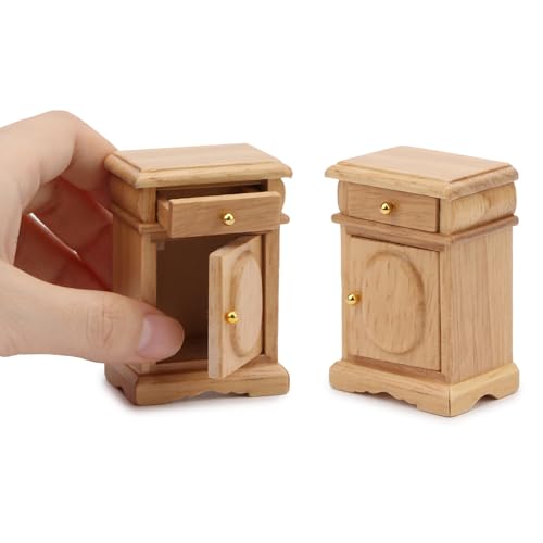 Table de chevet 1:12 en bois pour maison de poupée pour meubler un diorama vide