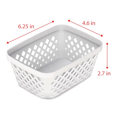 Image of Glad Plastic Storage Basket Set - Multipurpose Drawer Trays, Kitchen Pantry Containers, and Bathroom Bins - 9 Pack Small Organizers, White, 6.25 inch L x 4.6 inch W x 2.7 inch H