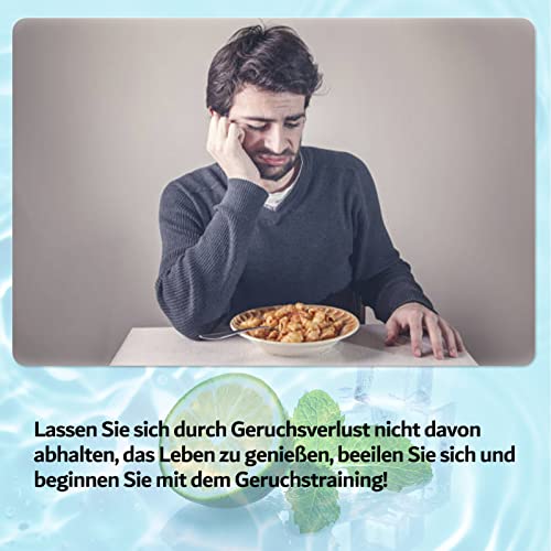 Hion Riechtraining Set, Sniffin Sticks, 6 ätherischen Ölen, Geruchstraining Set hilft Ihren Geruchssinn wiederzuerlangen, Zitrone Minze Rose Grapefruit Gewürznelke Eukalyptus Ätherische Öle