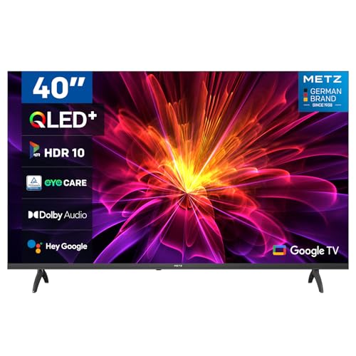 Metz 40' QLED+ Smart TV, MQE7000 FHD Google TV with Dolby Audio, HDR 10 and Trochilus Extreme 2.0 Built-in, Voice Remote Control, Eye Care, DVB C/-T/T2-S/S2, Ci, HDMI, USB