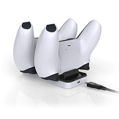 PS5 Controller Charger, PS5 Charging Station with Dual Type C PS5 Charger, CYSKY PS5 Controller Wireless Charging Dock Stand Station for Sony Playstation 5/ PS5