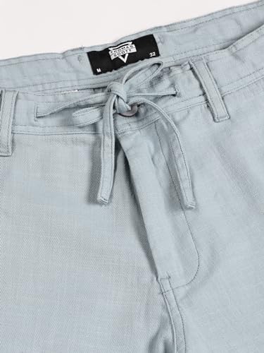Image of Thomas Scott Men's | Solid | Light Weight | Breathable Fabric | Elasticated Waist | Mid Rise | Regular Fit | Cotton Blend | Button with Drawstring | Chino Trouser | Pants
