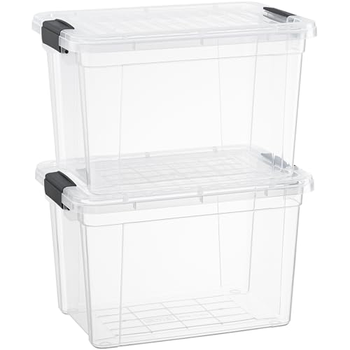 Image of Superio 8.7 Quart Clear Plastic Storage Boxes with Lids, Stackable Organizer Containers, BPA-Free Storage Bins for Home, Office, School & Dorm, 2 Pack