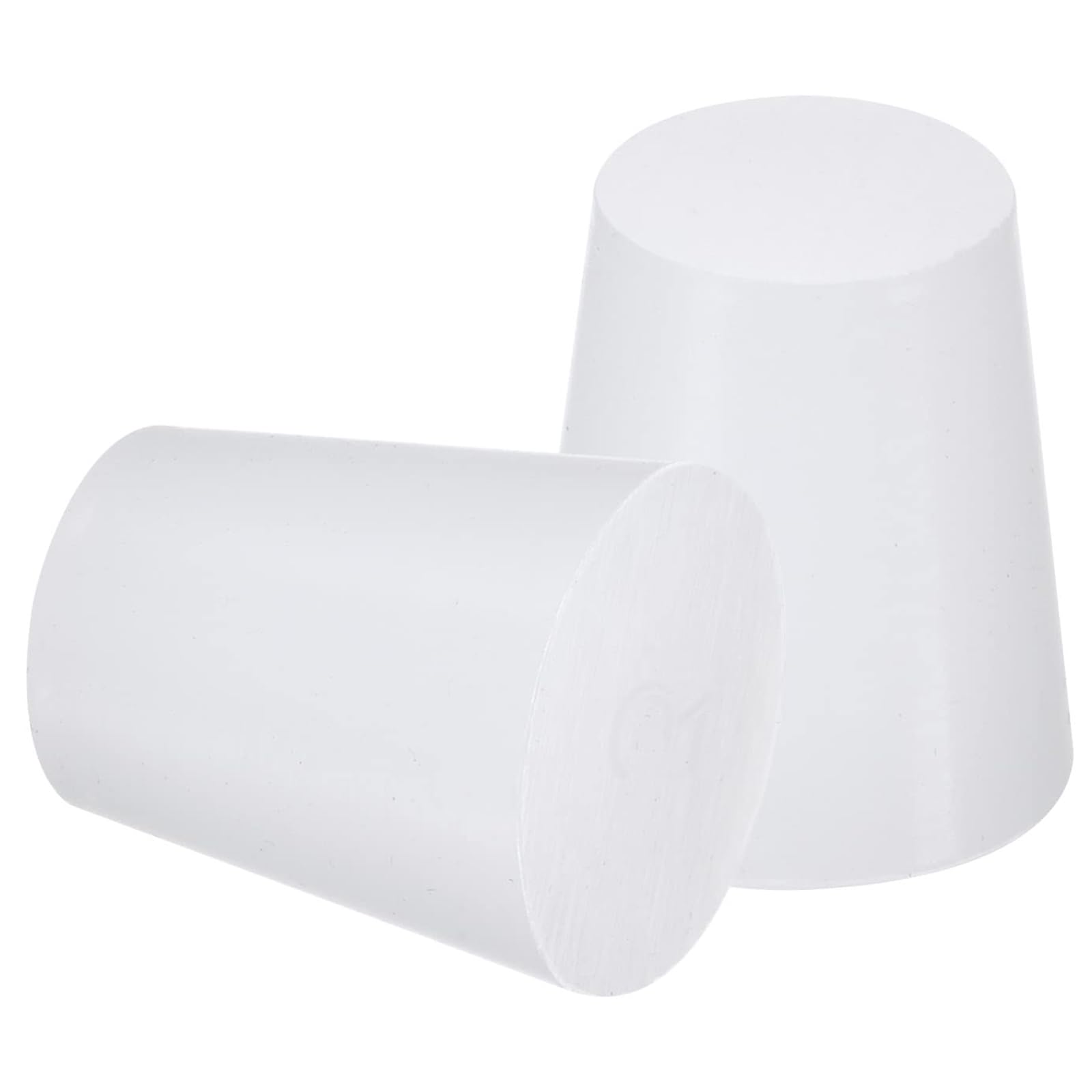 TA-VIGOR 5Pcs Rubber Tapered Plug, 17mm to 23mm Solid Silicone Stopper, Tapered Seal Rubber Stoppers Lab Plug with Hole Test Tube Bungs for Lab Home Flasks Glass Containers Test Tube, White