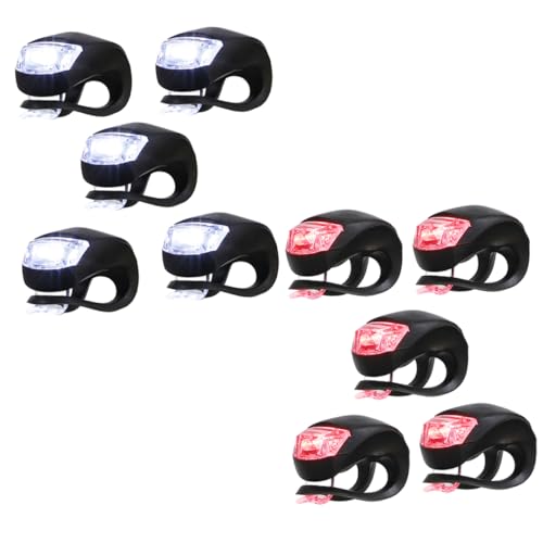 VANZACK Cycling Light Set 10pcs Silicone Bike Headlight Taillight Waterproof Easy to Install for Night Riding
