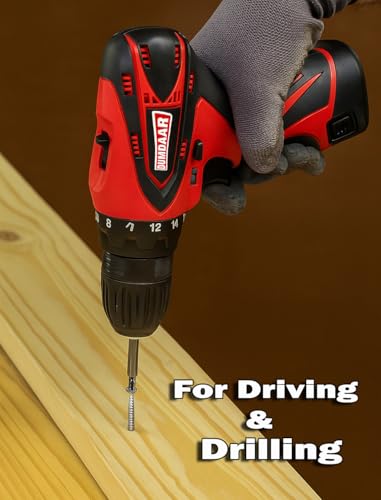 Image of Inditrust Dumdaar 12V Cordless Drill Screwdriver Tool Kit (25PCS) | 1350 RPM Two-Speed Power Drill | 10mm Keyless Chuck | Multi-Torque Clutch | Reversible Switch | Includes 2 x 1.5Ah Power Packs