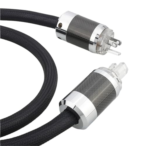 P111 HiFi Power Cable Silver Plated OFC Carbon Fiber Rhodium Plated AC Plug for EU AU US High Fidelity Power Cord Line CD(Us Plug,2m)