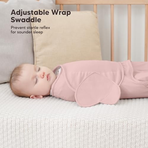 Image of Susurration Swaddle Sleep Sacks 3 Pack 100% Muslin Cotton Swaddle Blanket Small Baby Wrap for 0-3 Months Newborn Sleep Sack Girls,Boys,Infants Essentials,Adjustable Wearable Sleeping Sack(Purple)