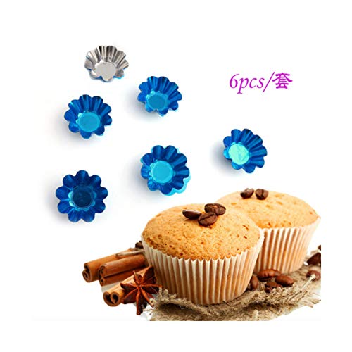 Doitool Baking Cup Cupcake Liners 12Pcs Delicate Stainless Steel Useful Tart Pans Flower Reusable Cupcake Muffin Baking Cup Mold For Kitchen(Silver) #TOP3