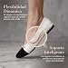 Imagen de GLAMORA Bailarinas Manoletinas Mujer Elegantes Zapatos Planos Punta Fina Bicolor con Cadena Dorada Calzado de Vestir Oficina Ceremonia Eventos wt-40