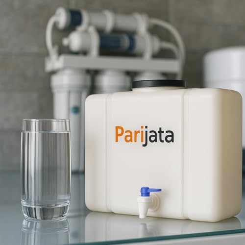 Image of PARIJATA 18L Waste Water Collection Tank | Wall-Mountable Food Grade HDPE Plastic | Easy to Connect with All Water Purifiers & Air Conditioners | Without Auto Sensor | Includes Fitting Accessories