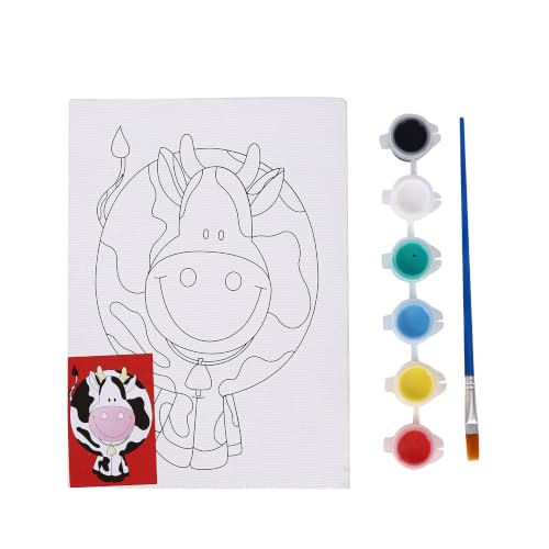 Image of Neomate Canvas Painting Kit for Kids | DIY Painting Set with 1 Printed Canvas, 6 Acrylic Paint Pots & Brush | Art and Craft Kit, Paint Kit for Kids, Birthday Gift, Return Gift, Creative Activity Set