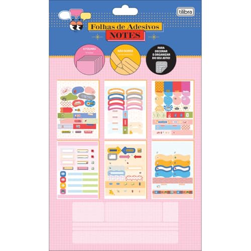 Tilibra - Folhas de Adesivos Notes 6 folhas