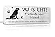 Vorsicht Freilaufender Hund, 25x10cm Achtung Schild, Betreten Auf Eigene Gefahr, Warnung Vor Dem Hund, Aluminium Mit Selbstklebend Und Vorgebohrten Löchern (1)