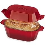 Enameled Cast Iron Dutch Oven for Bread Baking – 3QT Oval Round Heavy Duty Bread Pan with Lid, Non-Stick Ceramic Coating,Loaf Cast Iron Bread Oven for Sourdough, Baking, Roasting, Braising, Stovetop & Oven Safe