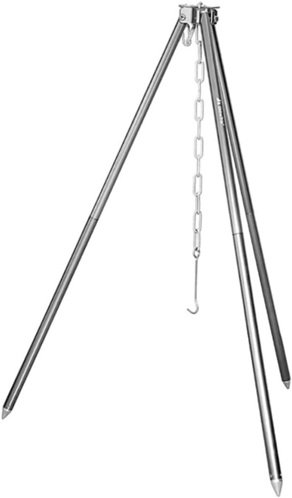 SUPVOX 1Set Adjustable Camping Tripod Grill Portable Bonfire Support for Outdoor Cooking BBQ Hiking and Picnics Lightweight and Convenient Campfire Cookware Rack