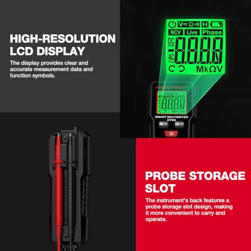 Image of HABOTEST HT93 2000 Counts Non Contact Voltage Phase Sequence Detection AC DC Voltage Small Smart Digital Multimeter