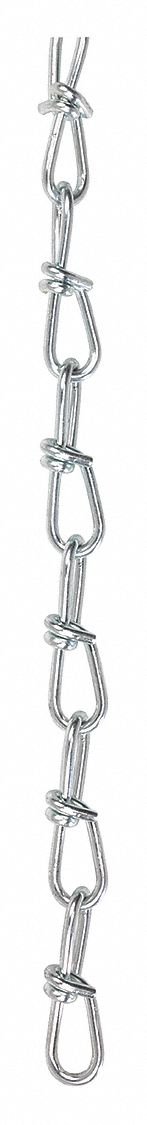 Peerless 7010432 Twin Loop Chain with Zinc Plated, #4 Trade, 0.072