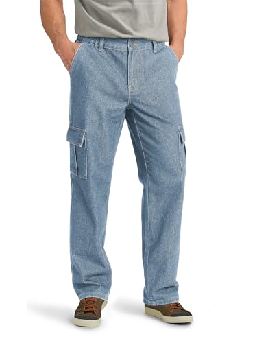 Tapata Men's Relaxed Fit Cargo Jeans Elastic Waist 6 Pockets Straight Leg Work Utility Pants - Main Image