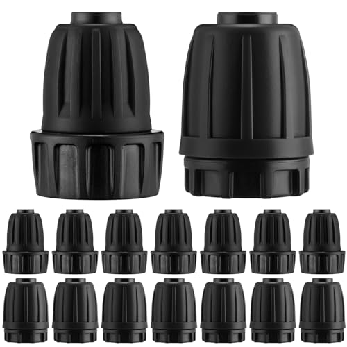 Pushglossy 12 Pcs 1/2 Inch Garden Hose Adapter 3/4" to 1/2" Drip Irrigation Tubing Faucet Adapter Drip Irrigation Parts Faucet to Hose Adapter for Garden 3/4 Inch Faucet Connector (Black)