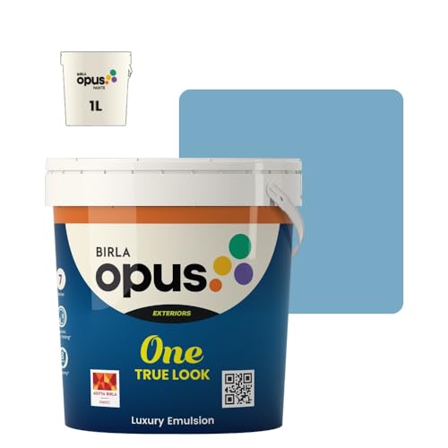 Image of Birla Opus One True Look Luxury Emulsion Paint (1L, Turkish Summer, Soft Sheen Finish) | Anti-Fading, UV & Algae Protection, Strong Film Intergrity | For Exterior Walls of Home, Office