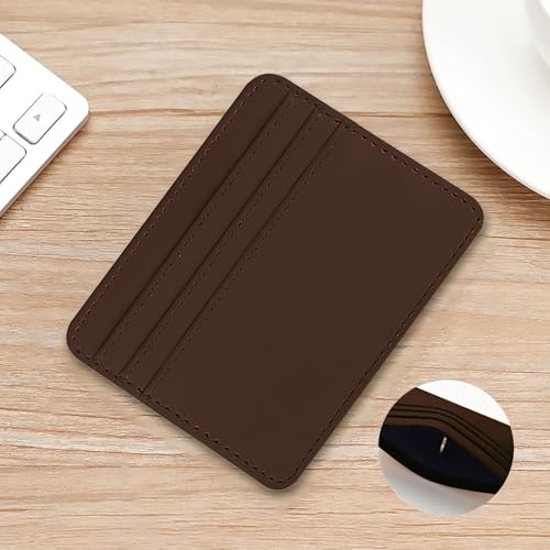 Minimalist Slim Minimalist Pocket Leather Wallet Credit Card Holder Stylish Wallets Brown2