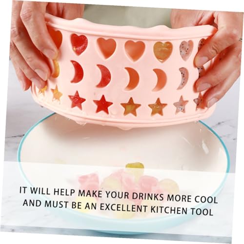 Molde de silicona para cubos de hielo color rosa 25.5x9.8 cm miniatura 3
