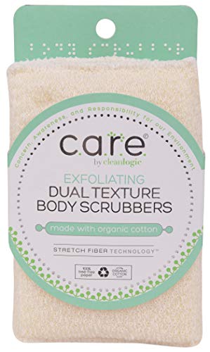 Care by Cleanlogic Exfoliating Dual Texture Face & Body Scrubbers, 2 Scrubbers (Pack of 3)