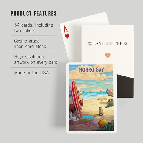 Baraja de cartas poker Lantern Press Morro Bay 52 naipes miniatura 3