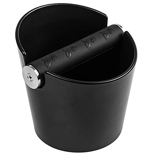 Coffee Knock Box, 4.8inch Espresso Coffee Bin for Coffee Grounds with Movable Rubber Metal Knock Bar and Rubber Band Non-Slip Base, Coffee Machine Accessories Use for Barista, Home & Cafe