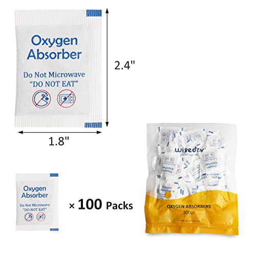 wisedry 300CC [100 Packets, 10 packs of 10 each] Food Grade Oxygen Absorbers for Long Term Food Storage, Keep Food Fresh O2 Absorbers Packets for Wheat Oats Flour and Freeze Dried Foods - Thumbnail 7