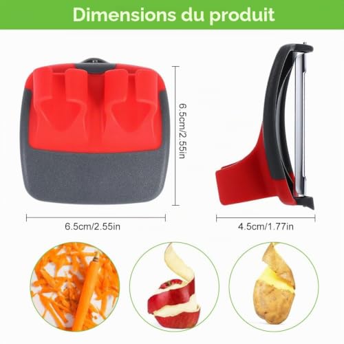 DOKRIN Lot de 3 éplucheurs à main, éplucheurs de palmier, éplucheurs de légumes manuels, éplucheurs de pommes de terre, éplucheurs manuels, éplucheurs à main, éplucheurs de fruits de palmier – vue 2