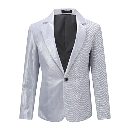 Image of Boys Jacquard Suits Slim Fit Tuxedo Suit Notch Lapel 2 Pieces Suit Set Jacket Pants for Party Formal Wear