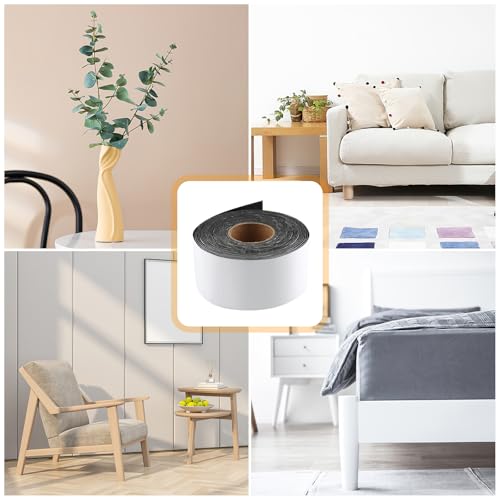 Filzgleiter Selbstklebend, 6m Filz Selbstklebend, 5cm Breit Leicht Zuschneidbar Filzgleiter Rolle, Schneidbar Filzband für Stühle und Möbel, Schwarze Filzrolle, Bodenschoner