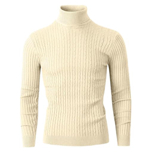 Men's Pullover Sweaters Casual Slim Fit Warm Casual Long Sleeve Knit Sweater