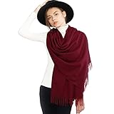🧣DETALLE EXQUISITO🧣El diseño de borlas en cada lado le hace ser elegante y exquisita para adornar su prenda. Puede enrollar este mantón de invierno mujer puede ponerlo en su bolsa y no produce ninguna arruga cuando quiere sacarlo a usar.