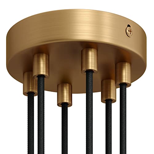 creative cables - creative cables Kit de baldaquin cylindrique en métal avec 6 trous – cylindrique, bronze satiné
