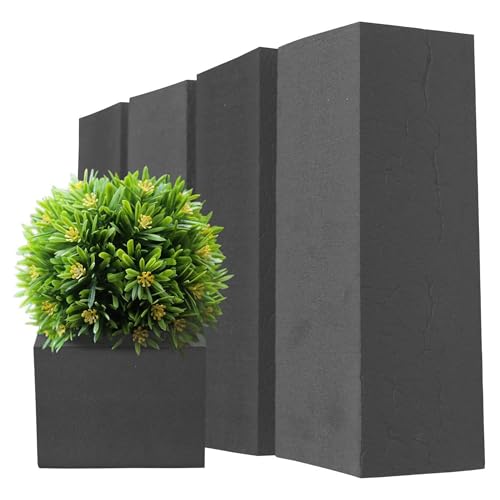 XCEL Floral Foam Blocks - Reusable, Weather Resistant Foam - Perfect for Fresh & Artificial Flower Arrangements, Crafts, Planter Boxes, Home Decor & More - 4-Pk, Gray (9â€ x 3â€ x 3â€)