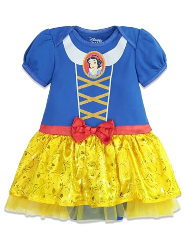Disney Princess Ariel Cinderella Belle Snow White Baby Girls Dress and Headband Newborn to Infant3