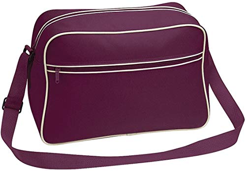 Bagbase - Mochila bandolera modelo Retro ( 18 litros) (Talla Única/Granate/arena)