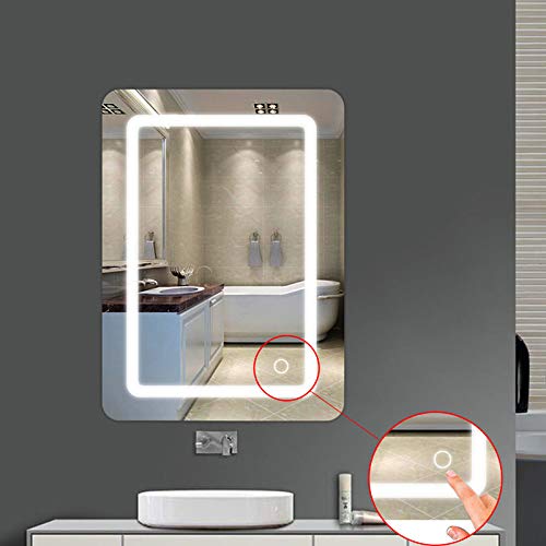 POPSPARK 50 x 70 x 4 cm Illuminated LED Bathroom Mirror Wall Mounted LED Light Mirror (50x70x4cm)
