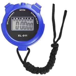 Tranzy Digital Handheld Sports Stopwatch, Multi-Function Stopwatch Timer with Large Display Date & Time, Stopwatch with12/24 Hours Clock, Stopwatch for Swimming, Running, Sports Training (Blue)