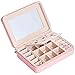 Produktbild HAIBI Schmuckkästchen, Schmuckschatulle Tragbare Rosa Schmuck Box Ohrstecker Kette Ohr Ring Organizer Make-Up Aufbewahrung Box Schönheit Container Halskette Geschenk-Box