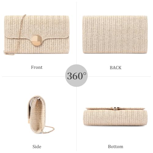 Image of RNIEGA Straw Clutch Purses for Women Beach Summer Envelope Evening Bag