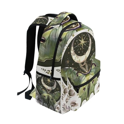 Sac à dos d'école Luna Moth solide et mignon protégeant l'ordinateur portable