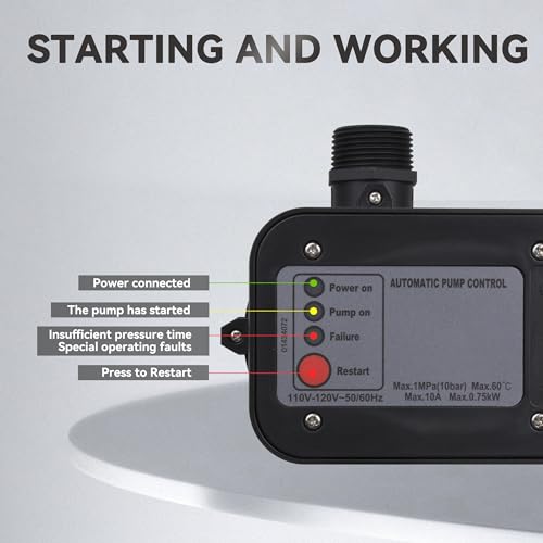 Bacoeng P0097 Auto On/Off Stainless Steel Water Pressure Booster Pump W/Smart Controller thumb #4