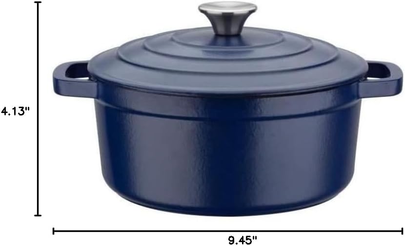 GSW Cast Iron Saucepan Blue Magic Diameter 24 cm Capacity 3.8 Litres Blue image 4