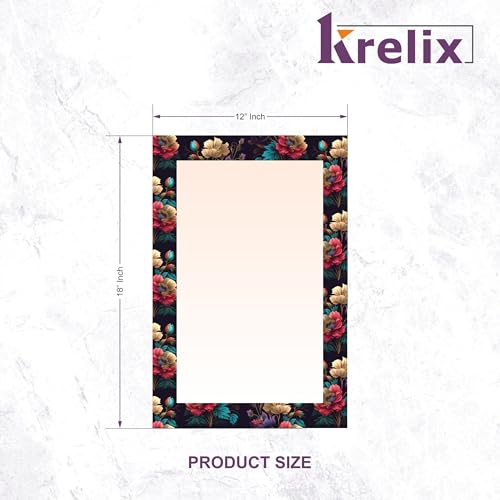 Image of KERLIX Rectangle Decorative Art Unique Fancy Digital Frameless CNC polishing Wall Mirror /Makeup Mirror /Bathroom Mirrors Size (12x18 inch). (1, 12 x 18)